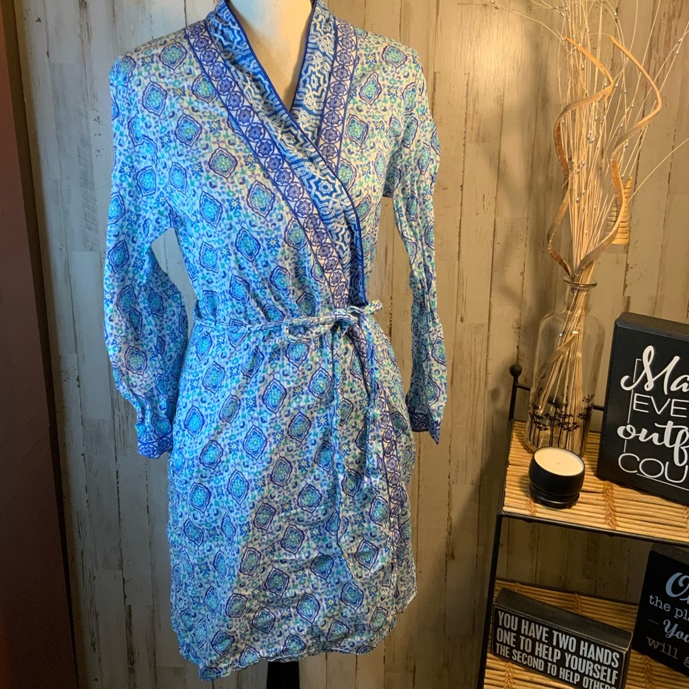 Oscar de la Renta cotton shirt robe. Size M - Picture 1 of 6